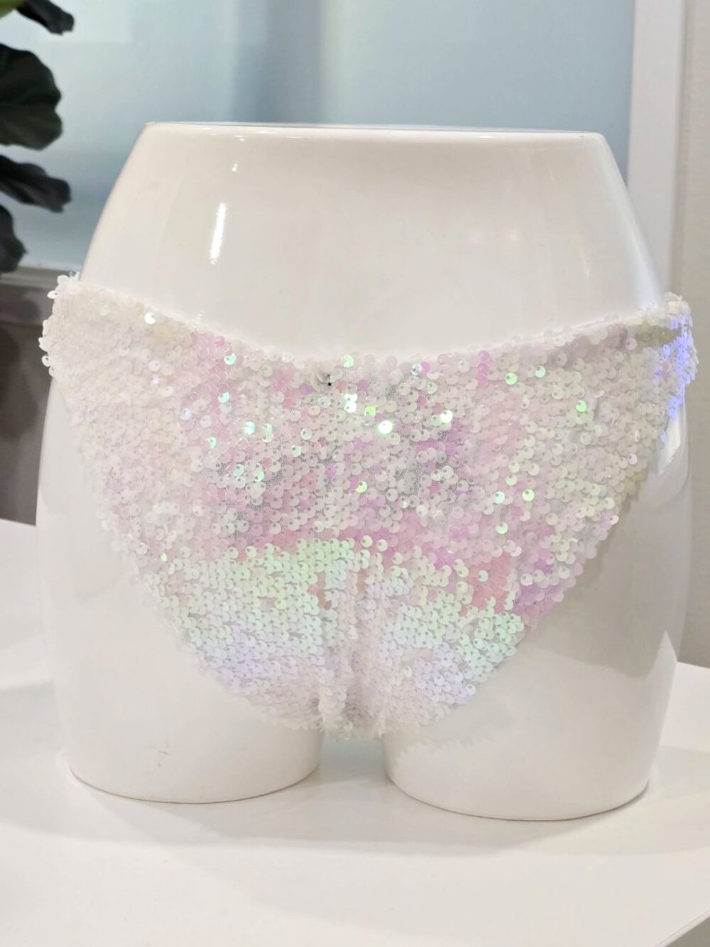 Club Exx ✦ Pixie Playroom Sequin Bottoms ✦ White Iridescent Ravewear S NWT - Picture 5 of 8